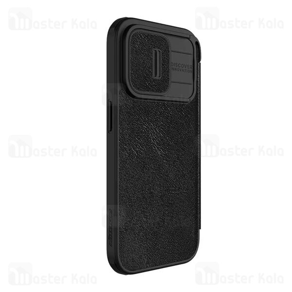 کیف چرمی نیلکین آیفون Apple iPhone 15 Pro Nillkin Qin Pro Leather Case دارای محافظ دوربین